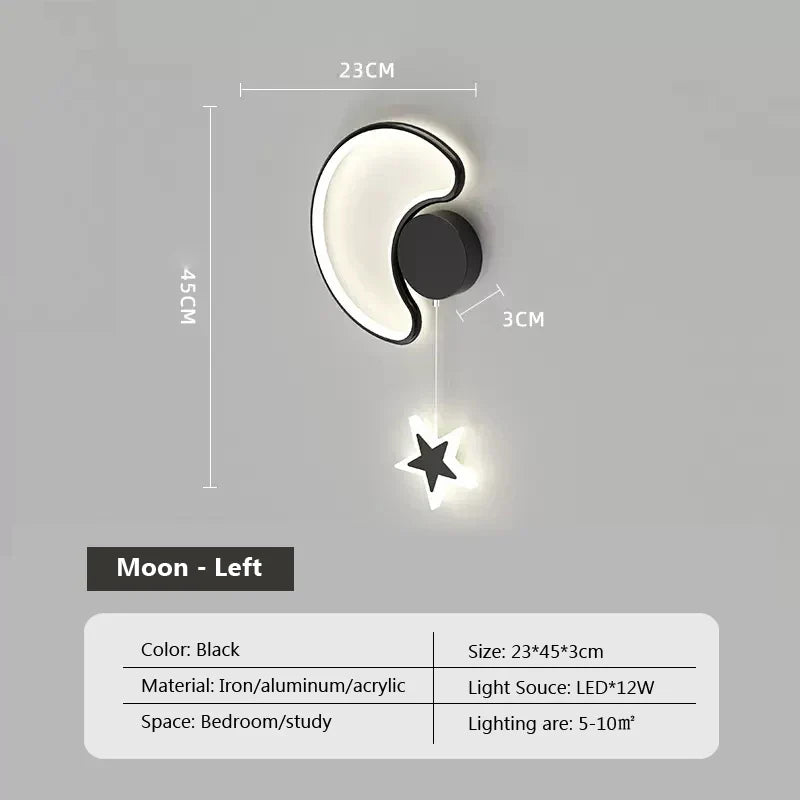 LumiDroom - Wolken Ster Maan LED-Wandlamp