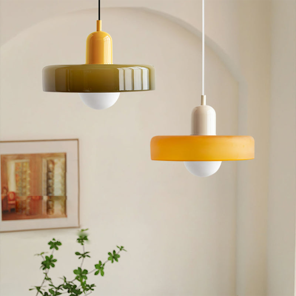 Bauhaus Kleurvolle Glazen Hanglamp