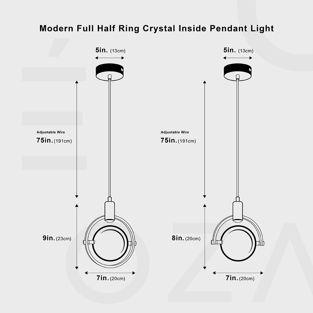 Modern Ring Crystal LED Hanglamp