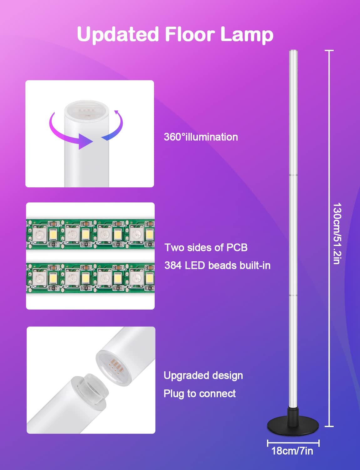 Verlichte Hoeklamp met 360 Graden LED