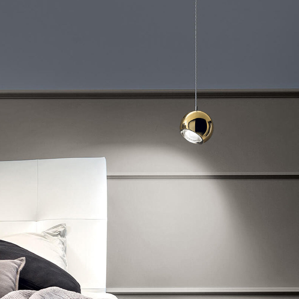 Mid-eeuwse Spiegel Bol LED Hanglamp