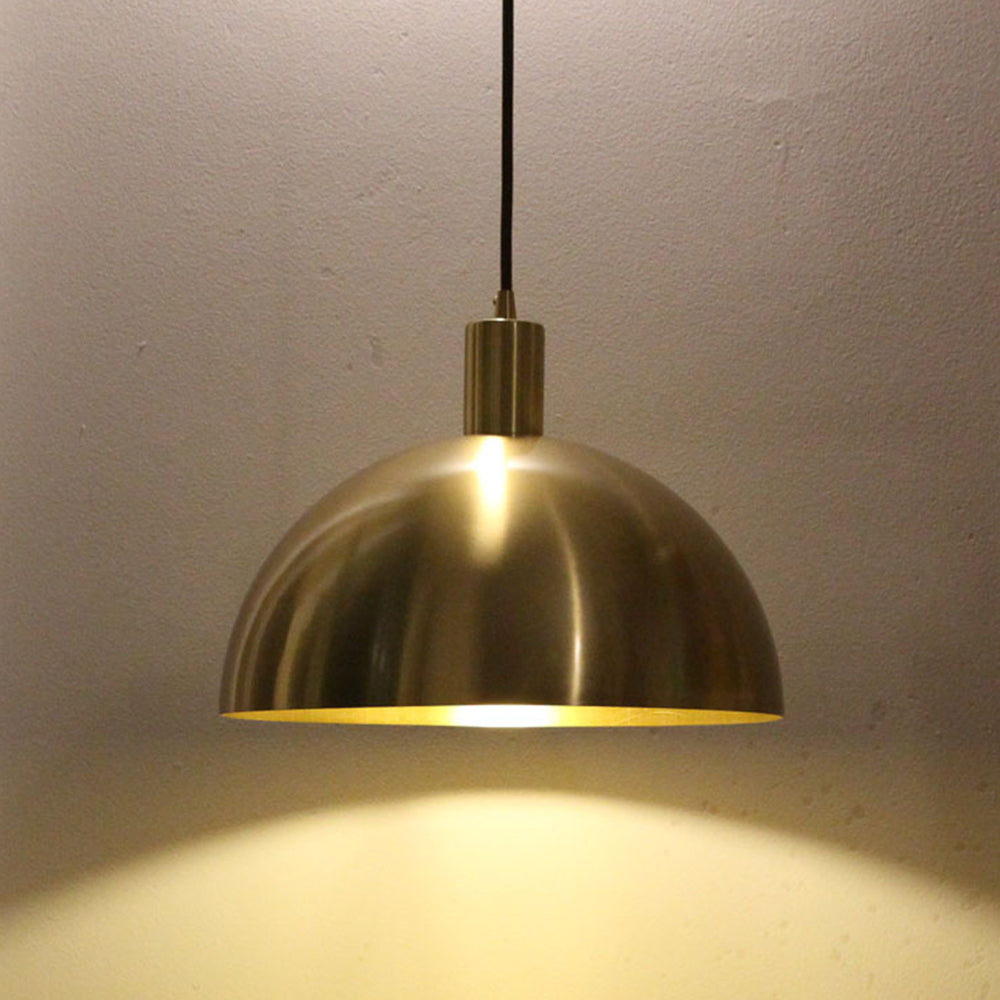 Mid-Century Moderne Messing Koepel Hanglamp