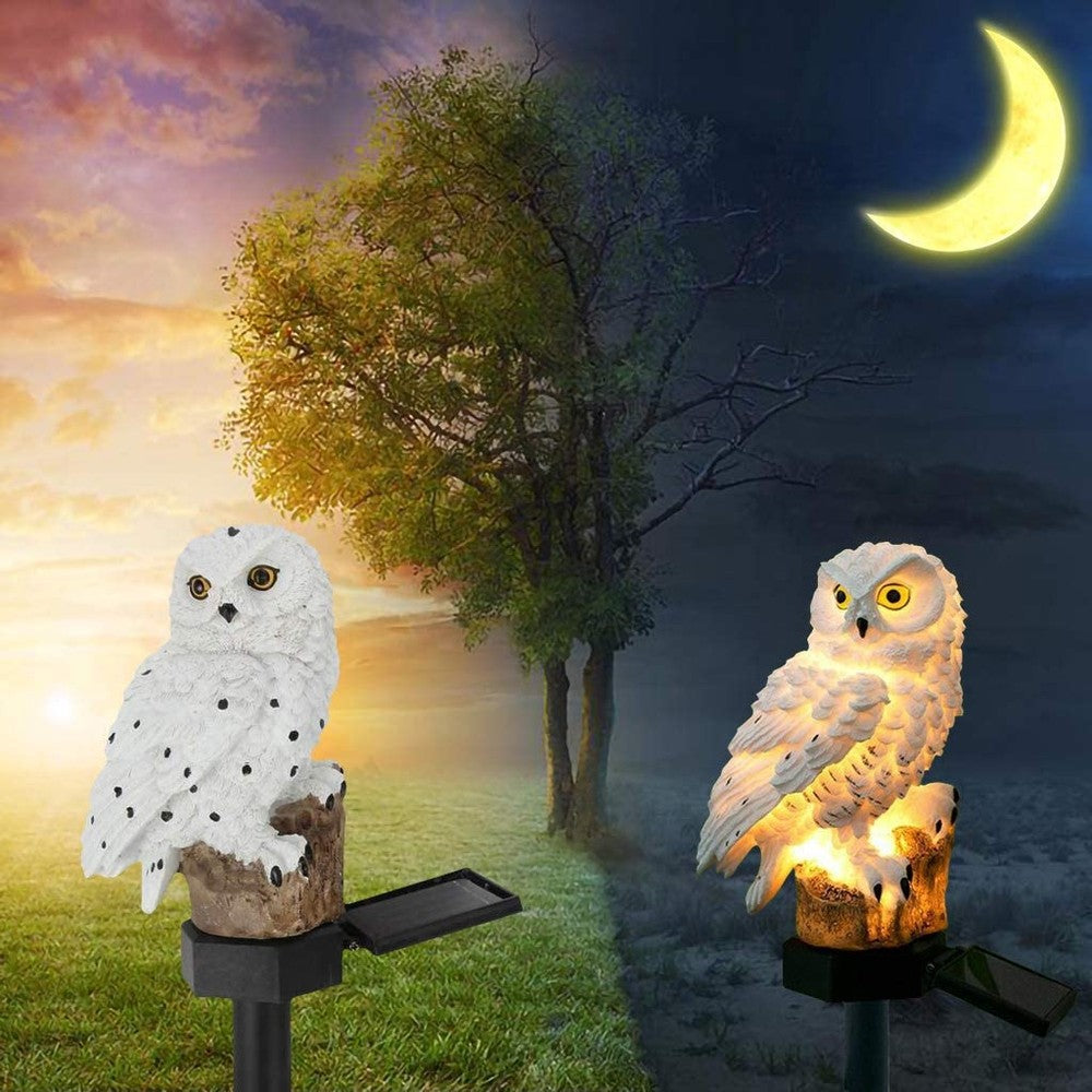 Zonne-uil tuinlamp met decoratieve paal