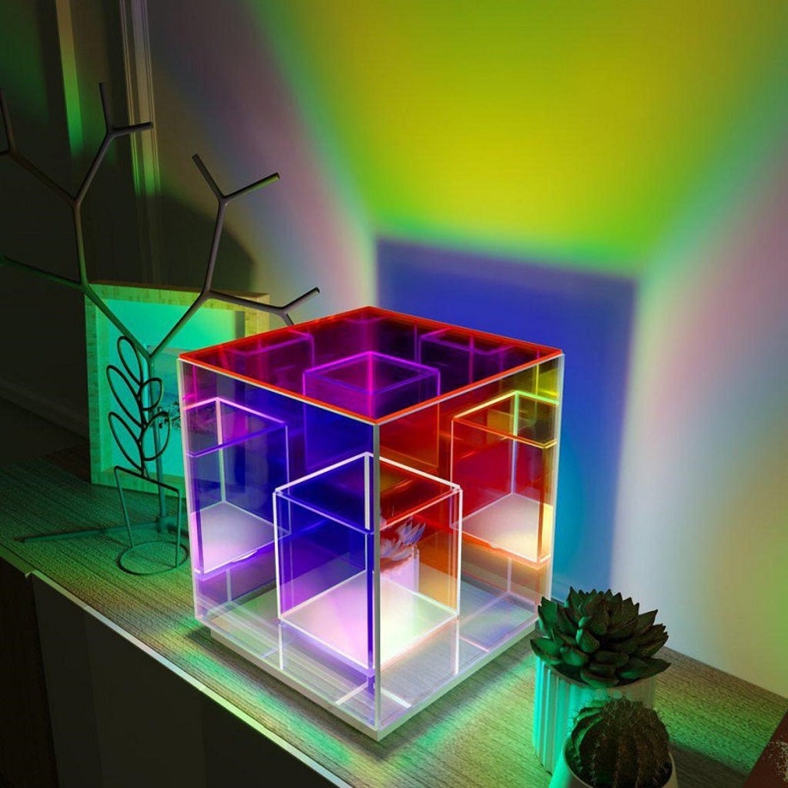 Concentric Cube Tafellamp Moderne Verlichting