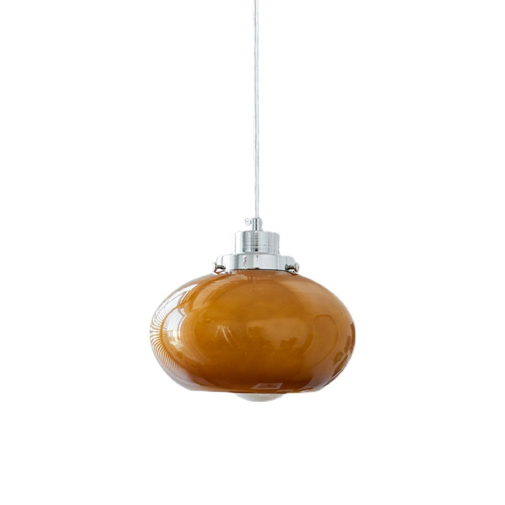 Bauhaus Middeleeuwse Gele Glazen Hanglamp