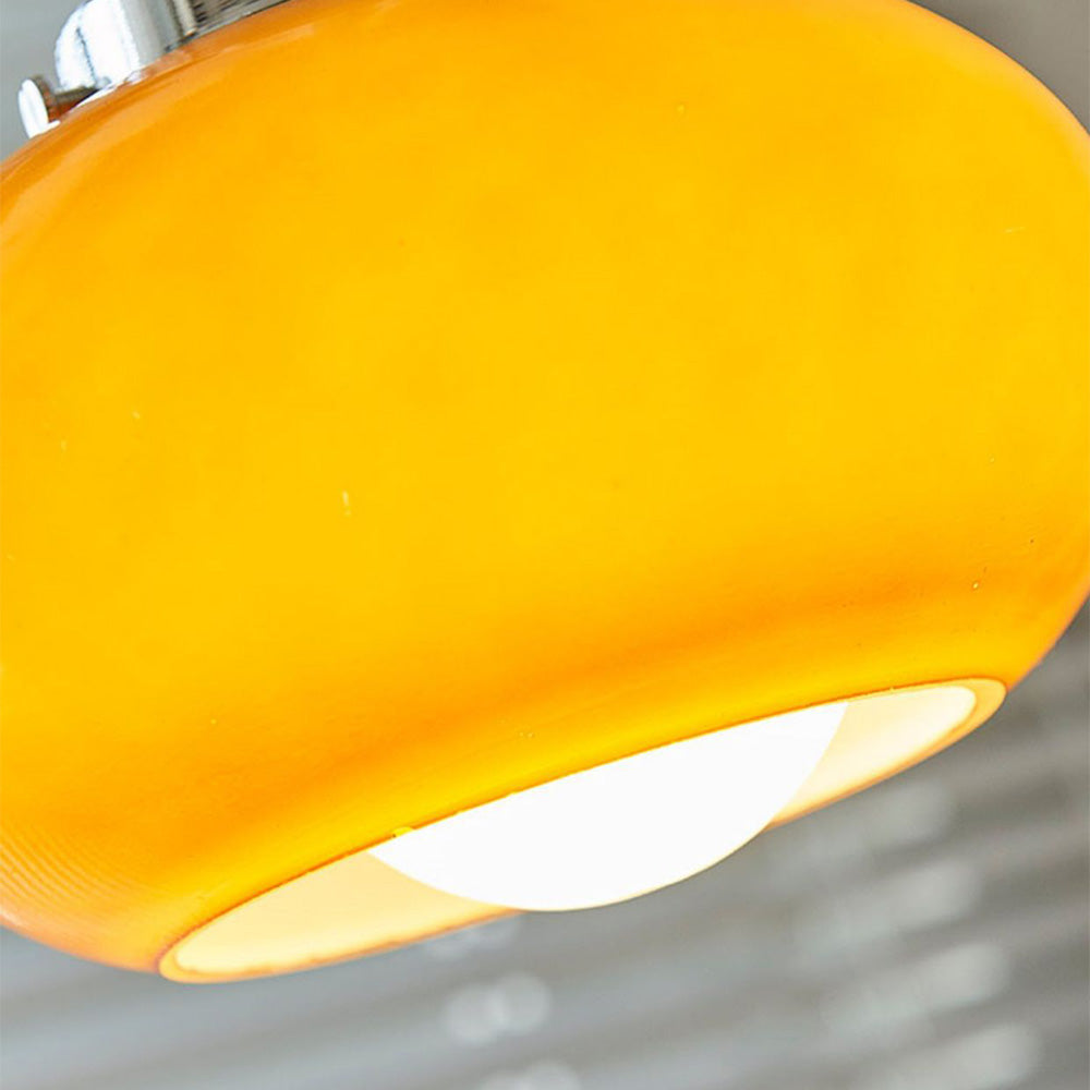 Bauhaus Middeleeuwse Gele Glazen Hanglamp