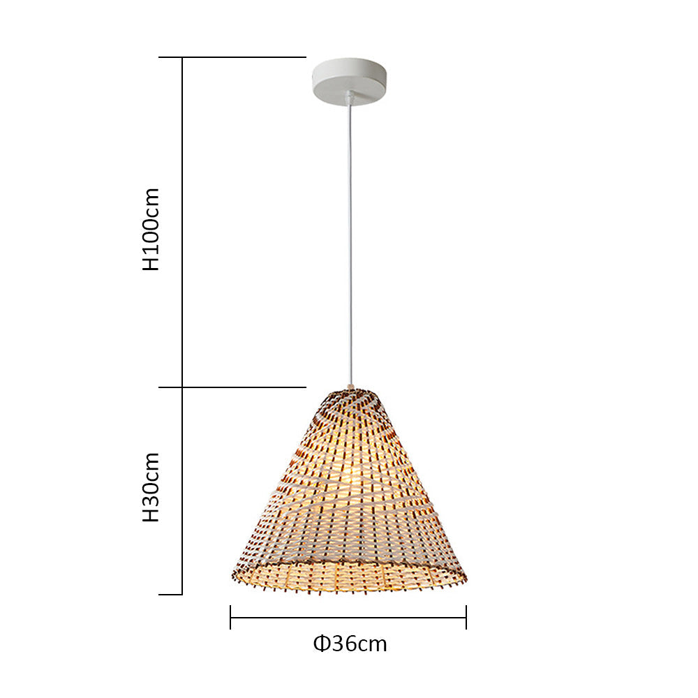 Boho Handgemaakte Geweven Rieten Hanglamp