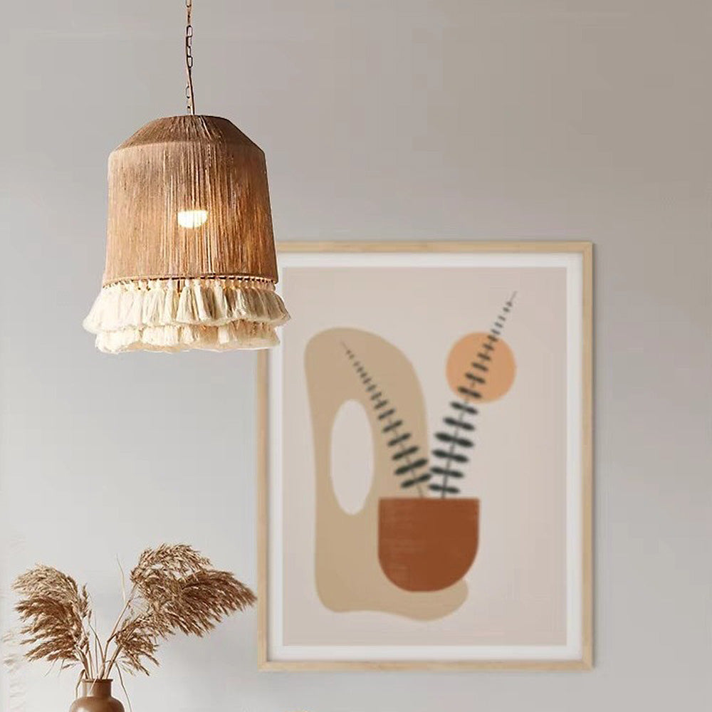 Boho Handgemaakte Touwronde Hanglamp