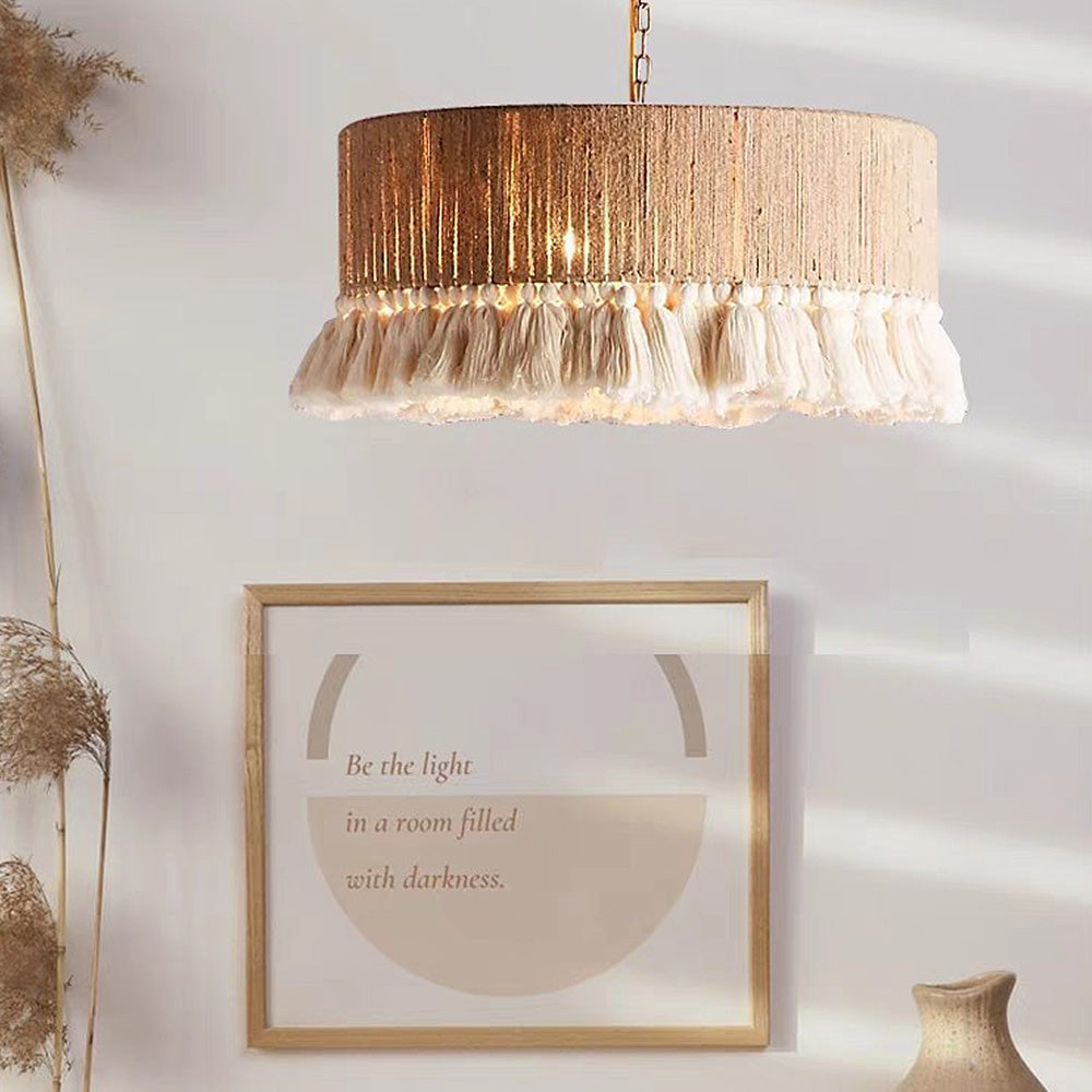 Boho Handgemaakte Touwronde Hanglamp