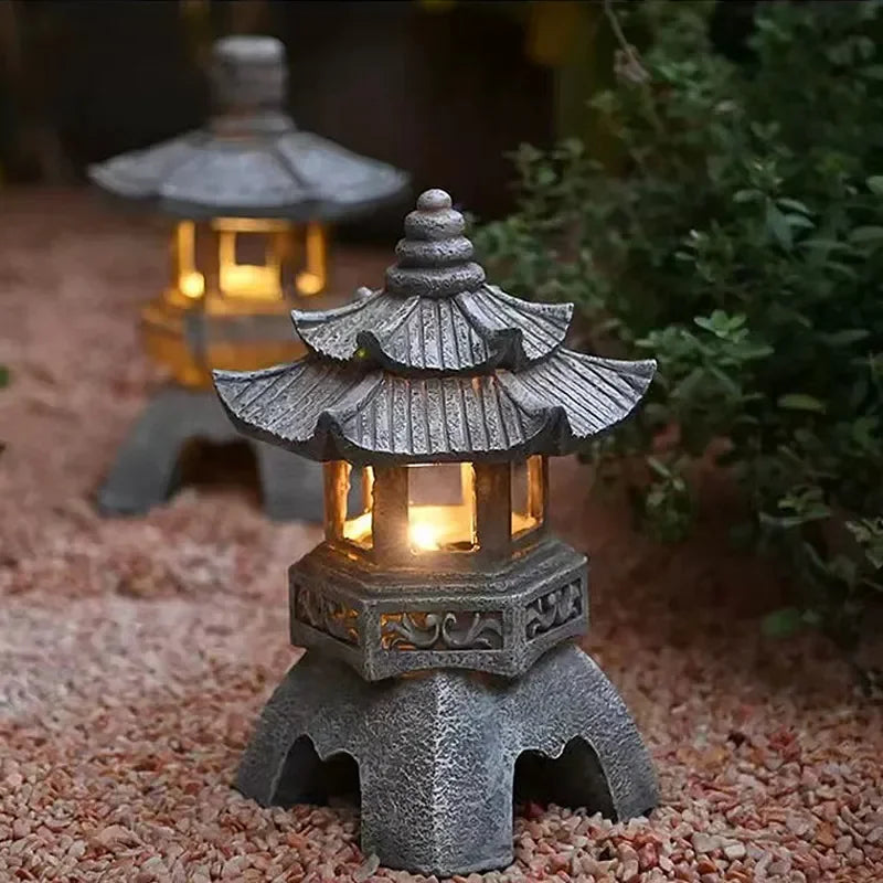 Japanese Garden Lantern – Weerbestendige Solar LED Buitenverlichting voor Zen Tuinen