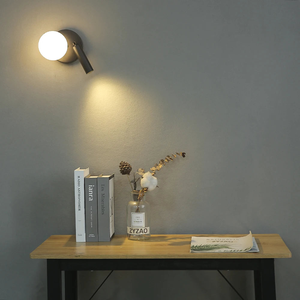 NordicLux - Moderne LED Bedlamp Roterend Glas Wandlamp Slaapkamer en Woonkamer Decor