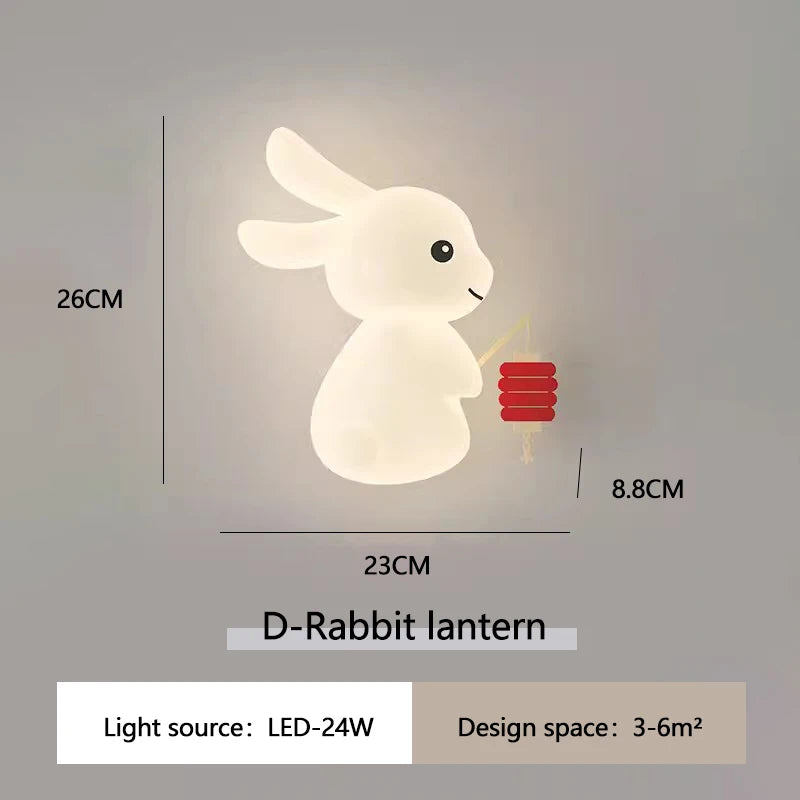 RabbitLicht - Schattige LED Konijnen Wandlamp voor Kinderkamers