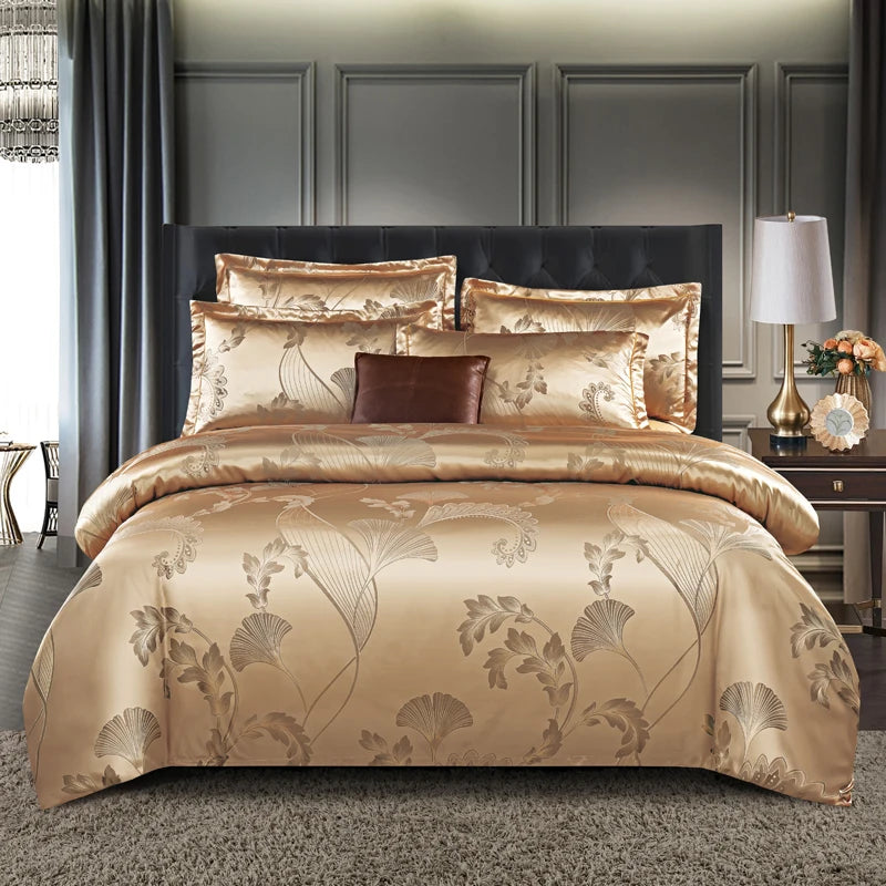 Wostar Satijn Rayon Jacquard Dekbedovertrek 220x240 Zomer Luxe Tweepersoonsbed Dekbed Beddengoed Set