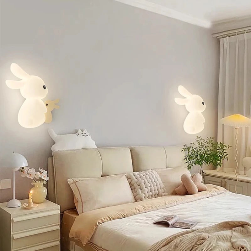 RabbitLicht - Schattige LED Konijnen Wandlamp voor Kinderkamers