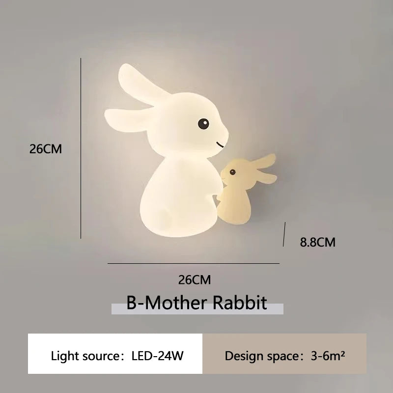 RabbitLicht - Schattige LED Konijnen Wandlamp voor Kinderkamers