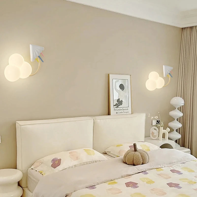 CartoonAirplane - Kinderkamer Wandlamp met Sterren, Regenboog en Vliegtuig Design