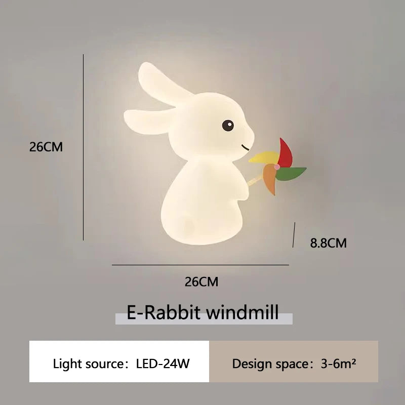 RabbitLicht - Schattige LED Konijnen Wandlamp voor Kinderkamers