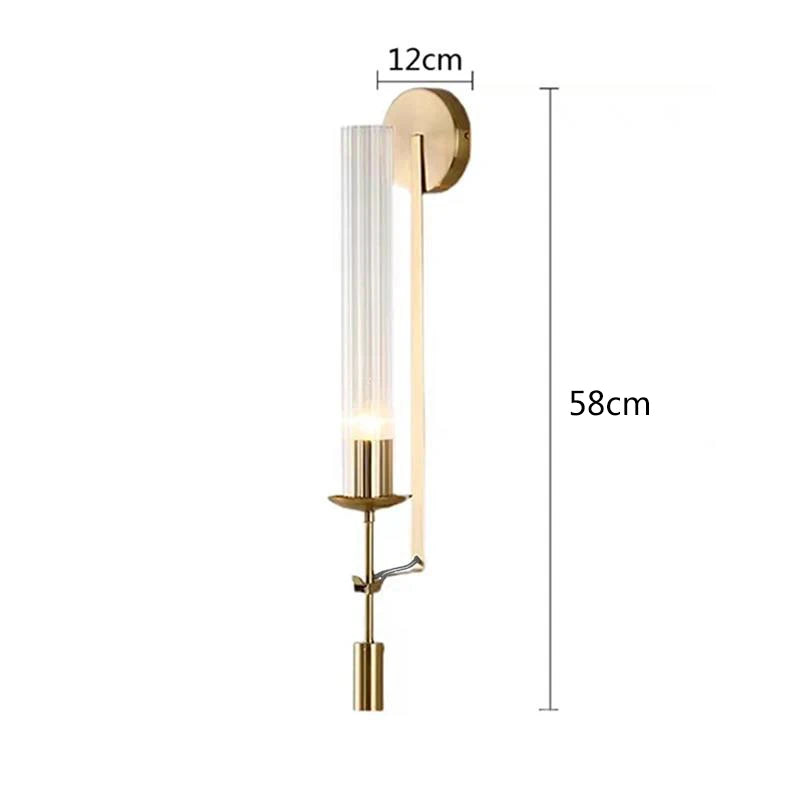 NordicRetro - Gouden Wandlamp Met Glazen Buis