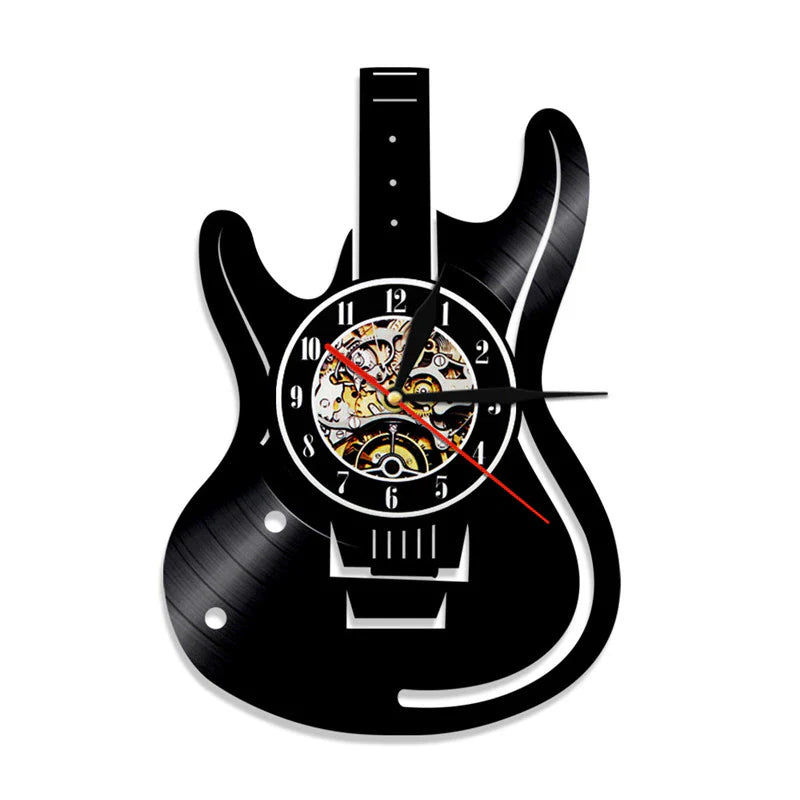 Guitar Vinyl Wandklok