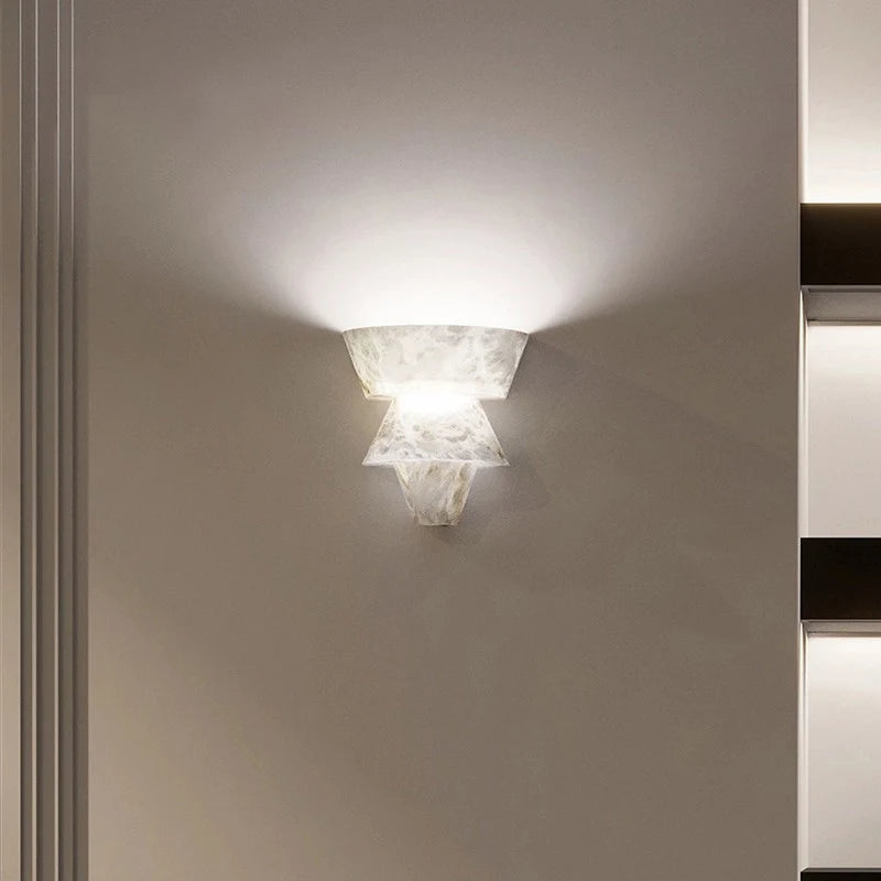 MarbleGlow - Minimalistische Wandlamp van Natuursteen