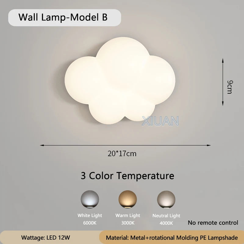 WhiteCloud - Moderne LED Wandlamp voor Kinderkamers en Slaapkamers