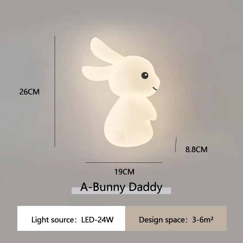 RabbitLicht - Schattige LED Konijnen Wandlamp voor Kinderkamers