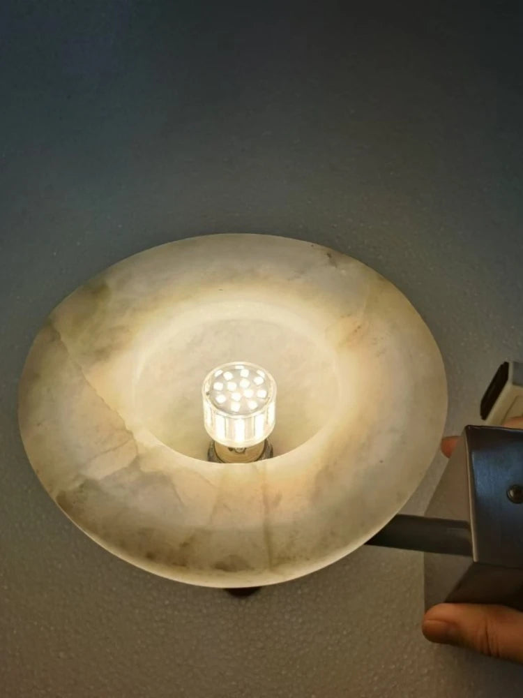 MarbleLuxe - Luxe Antieke Marmeren Wandlamp voor Slaapkamer en Woonkamer