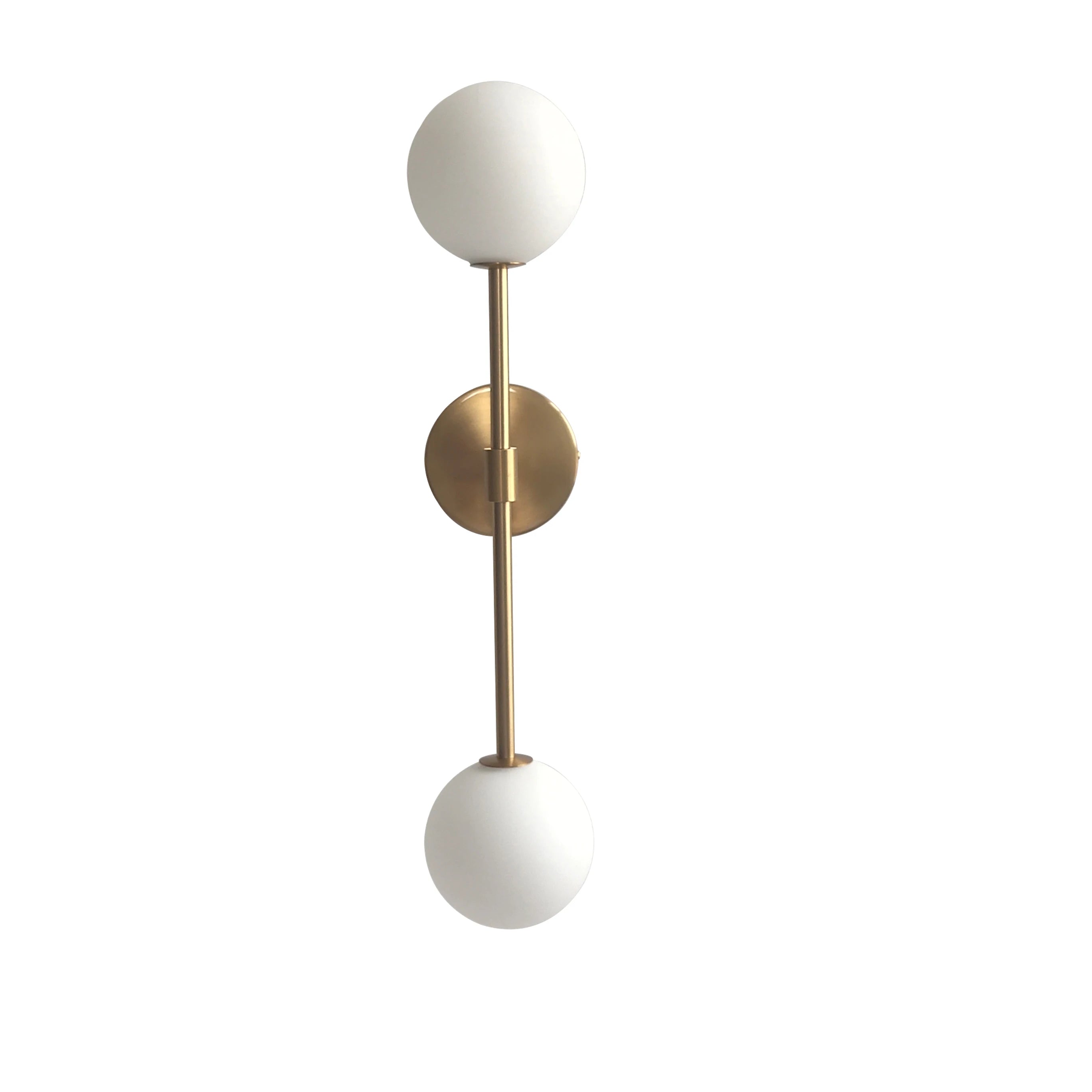 LuxeLED - Gouden Wandlamp met Melkglazen Bol en Dubbele G4 Lampen