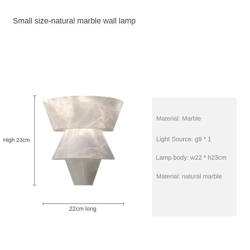 MarbleGlow - Minimalistische Wandlamp van Natuursteen