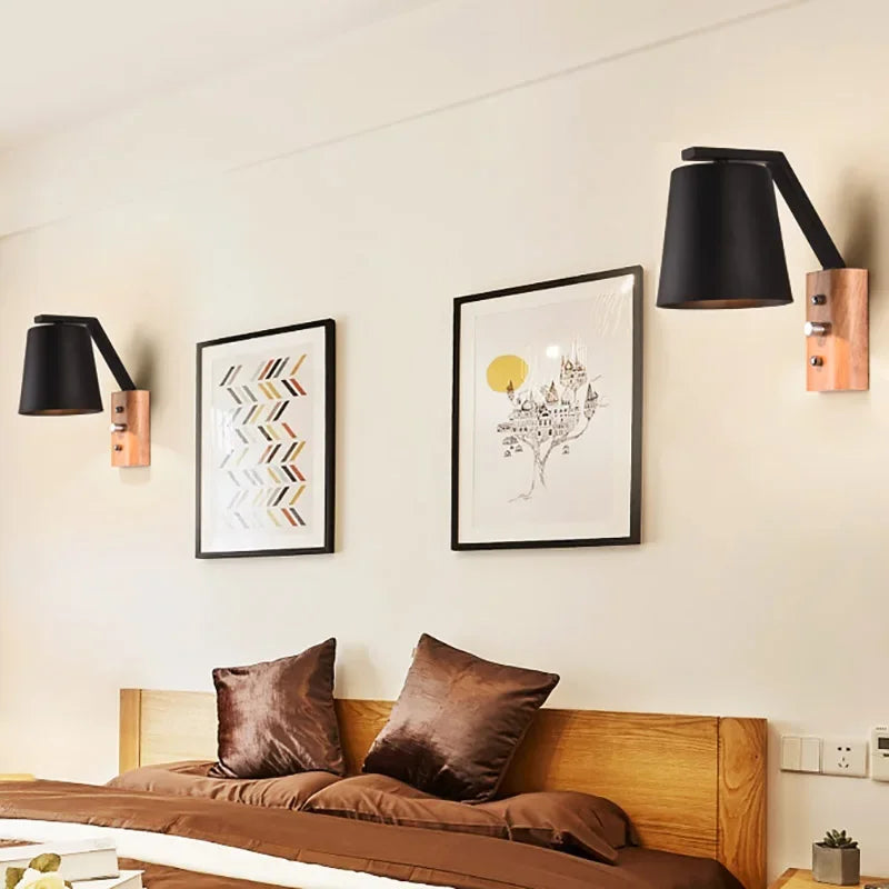 HoutLicht - LED Wandlamp met Schakelaar Bedlampje Woonkamer Decoratie