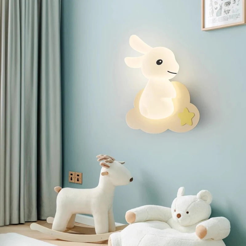 RabbitLicht - Schattige LED Konijnen Wandlamp voor Kinderkamers