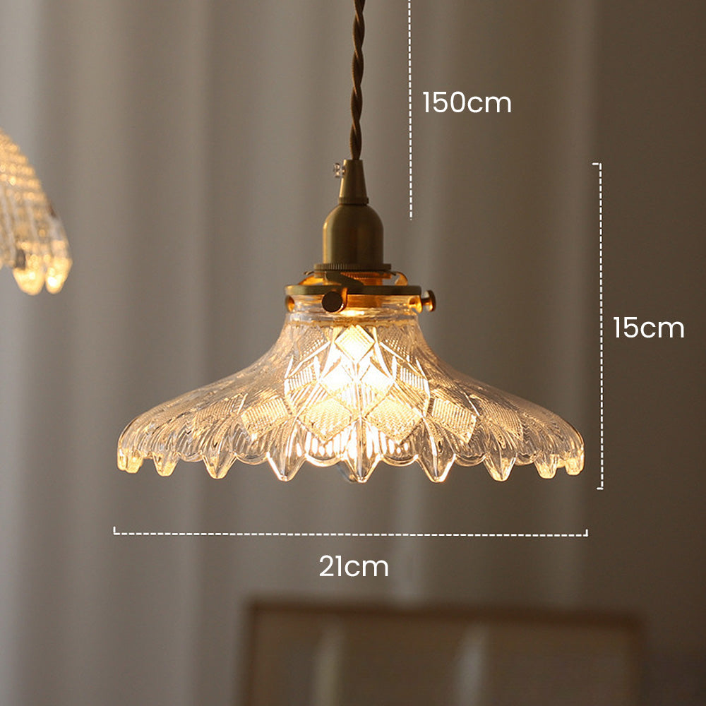 Mid-Century Vintage Glazen Schijf Hanglamp