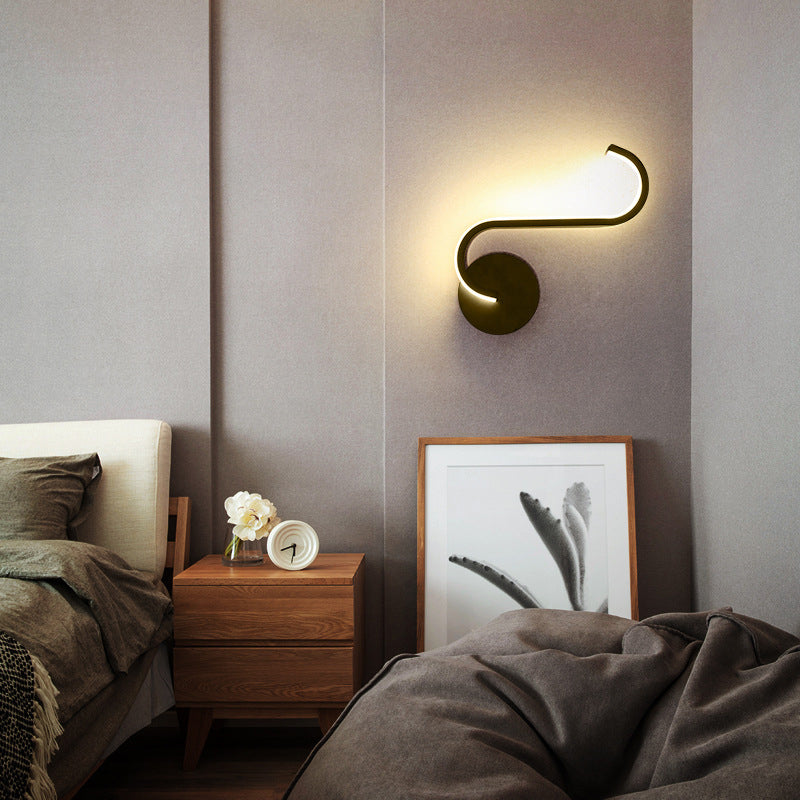 Moderne minimalistische Curves Line LED-wandlamp met 1 licht