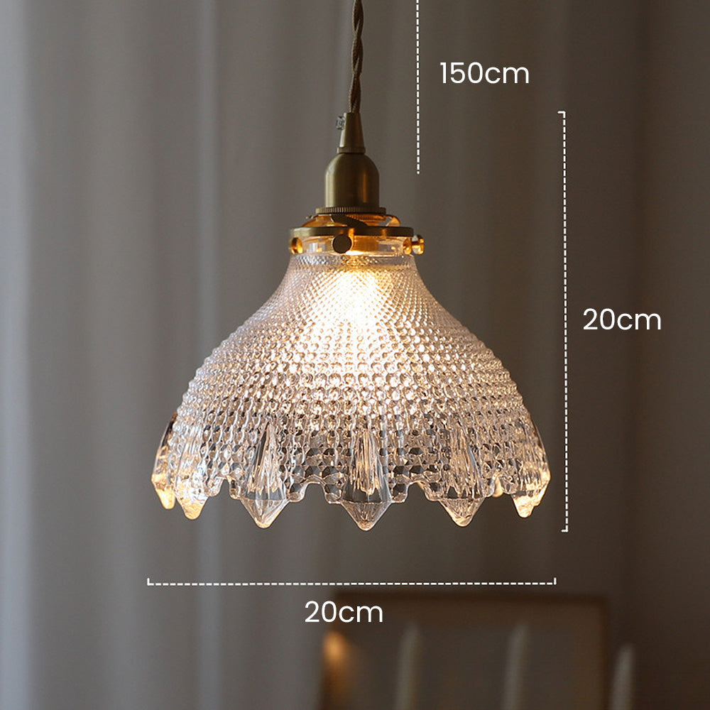 Mid-Century Vintage Glazen Schijf Hanglamp