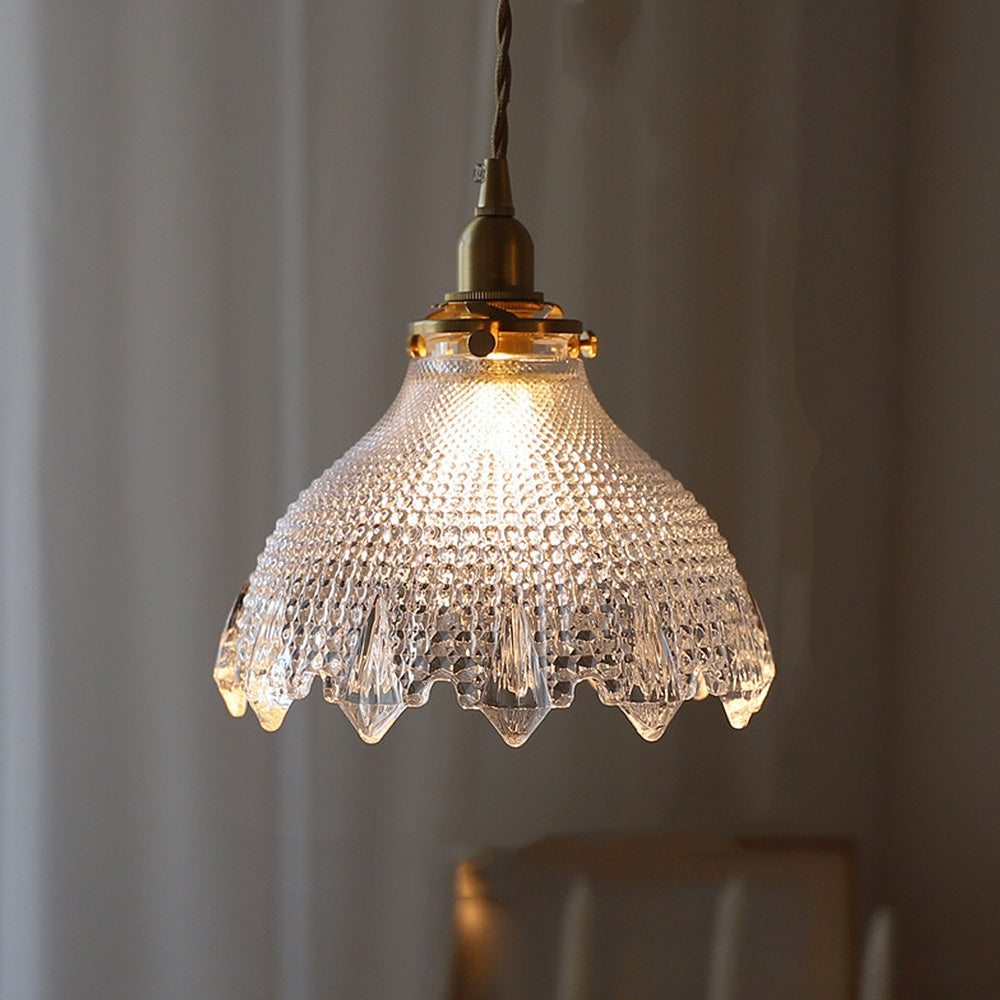 Mid-Century Vintage Glazen Schijf Hanglamp