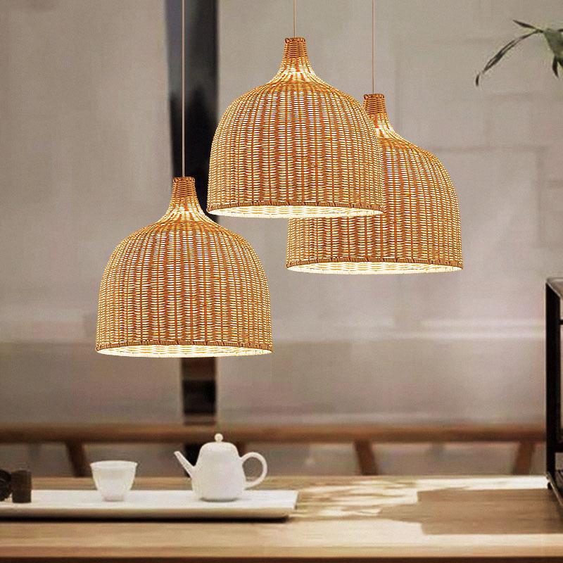 Bamboe Rotan Mand Hanglamp voor de Keuken