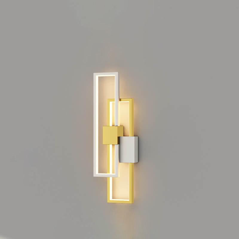 Minimalistische vierkante LED-wandlamp met ijzeren en siliconen frame