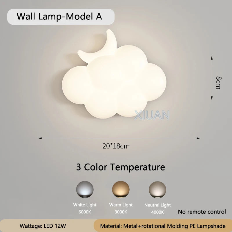 WhiteCloud - Moderne LED Wandlamp voor Kinderkamers en Slaapkamers