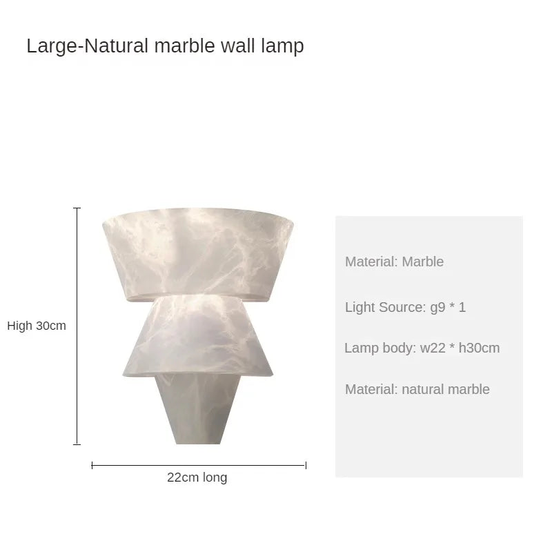 MarbleGlow - Minimalistische Wandlamp van Natuursteen