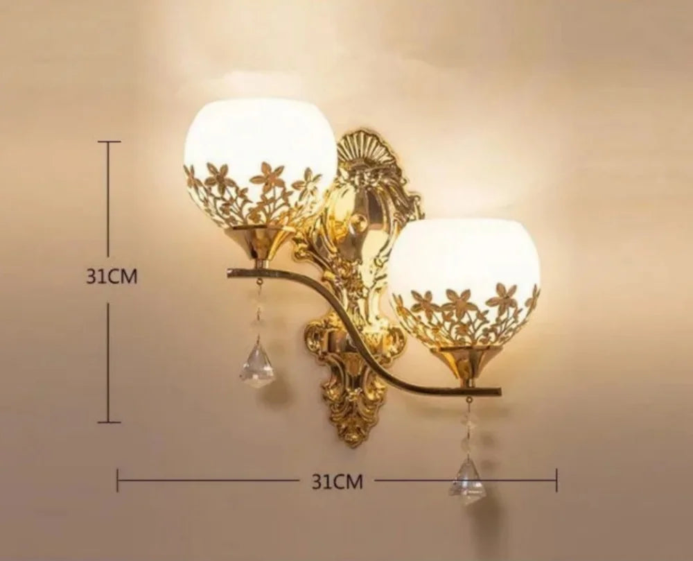 CrystalLuxe - Led Wandlamp Goud Slaapkamer & Woonkamer Sfeerverlichting