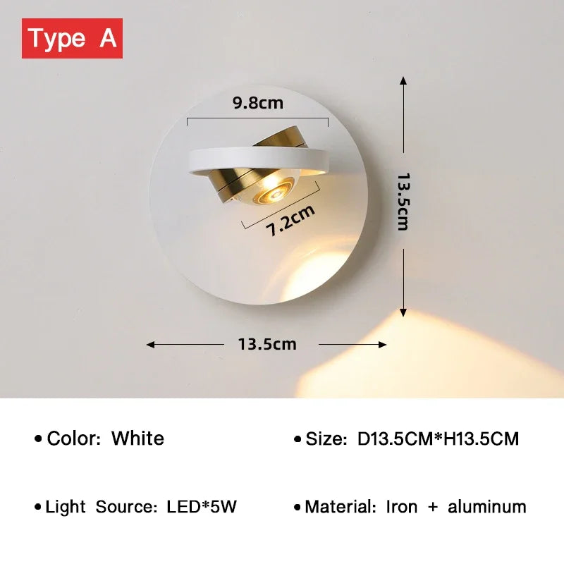 BrightTurn - Moderne LED Wandlamp met Roteerbaar Design voor Slaapkamer en Woonkamer