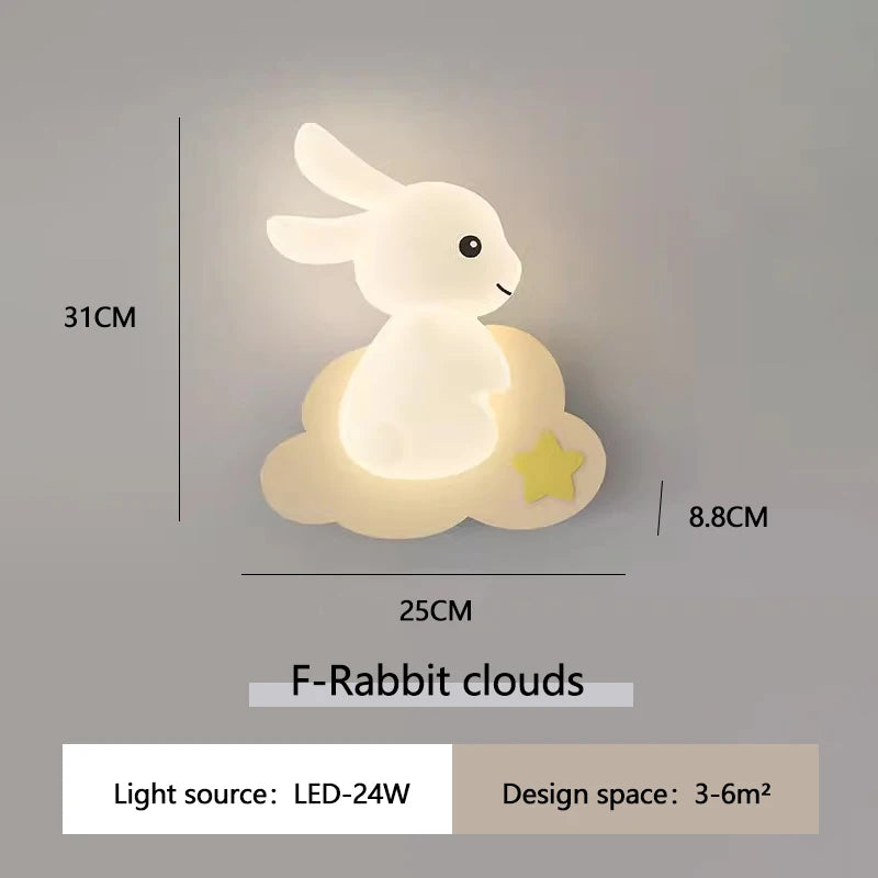 RabbitLicht - Schattige LED Konijnen Wandlamp voor Kinderkamers