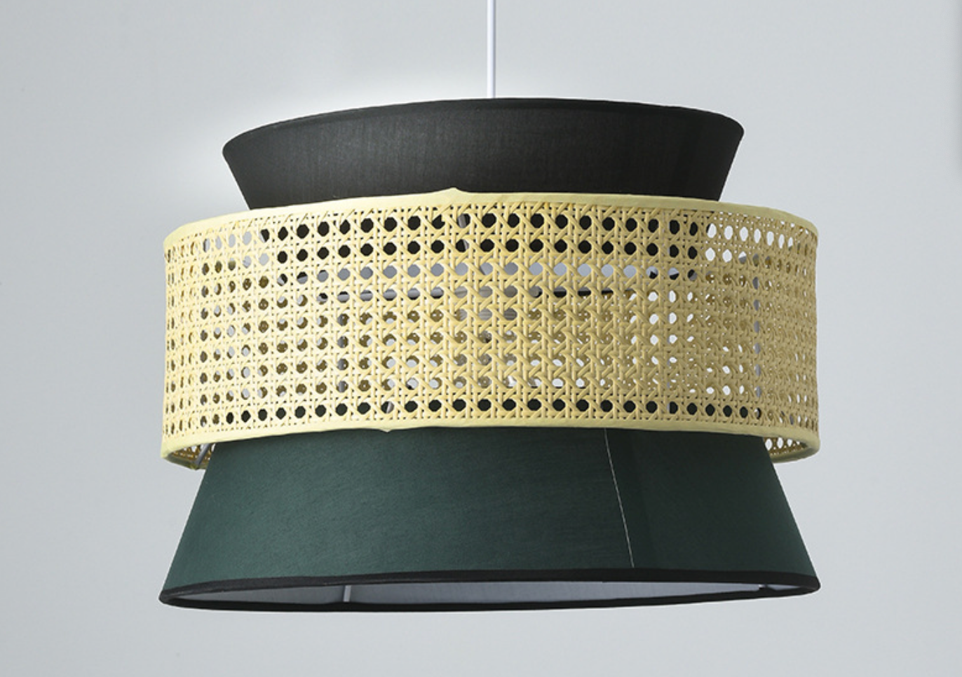 Tiered Rattan Hanglamp Eenvoudig Enkel Zwart / Groen Hangarmatuur