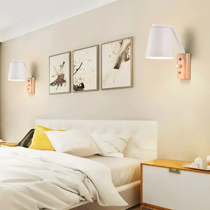 HoutLicht - LED Wandlamp met Schakelaar Bedlampje Woonkamer Decoratie