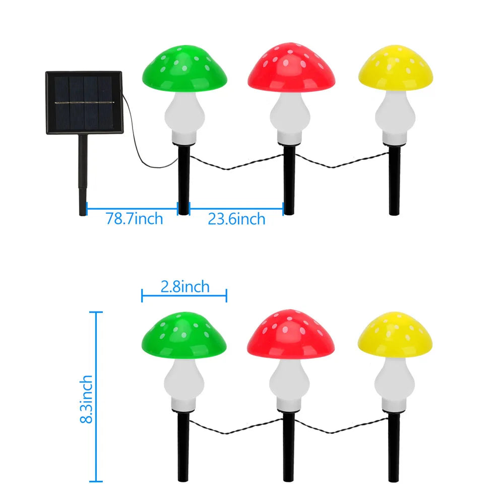 LumiShroom - Kleurrijke Paddenstoel Solar Lampen voor de Tuin – Weerbestendige LED Decoratieve Verlichting