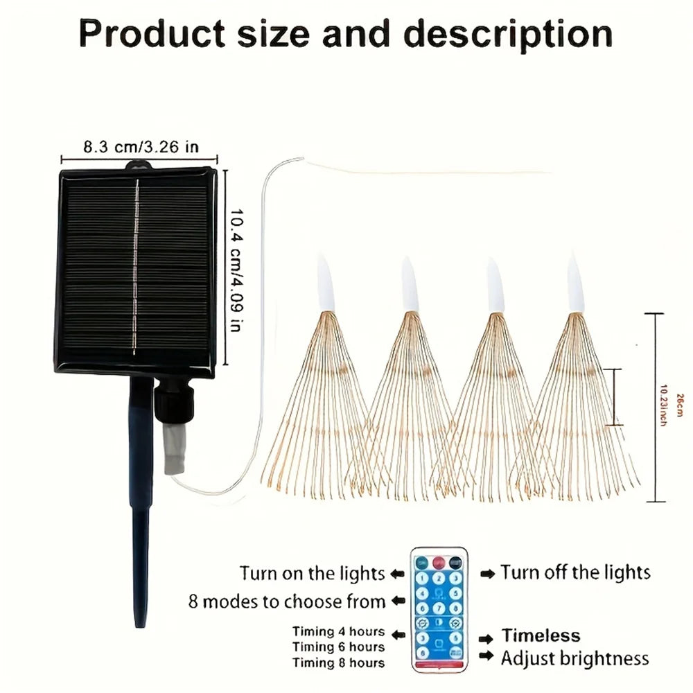 ZonVlam - Hangende Solar-Vuurwerklichtjes