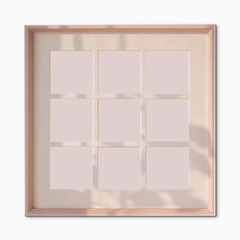 Vierkante Beige Roze Grijze Houten Fotolijsten