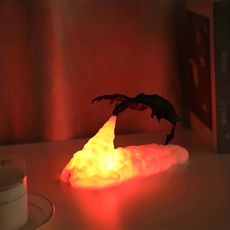 FireDragon - 3D USB Oplaadbare Draak Nachtlamp