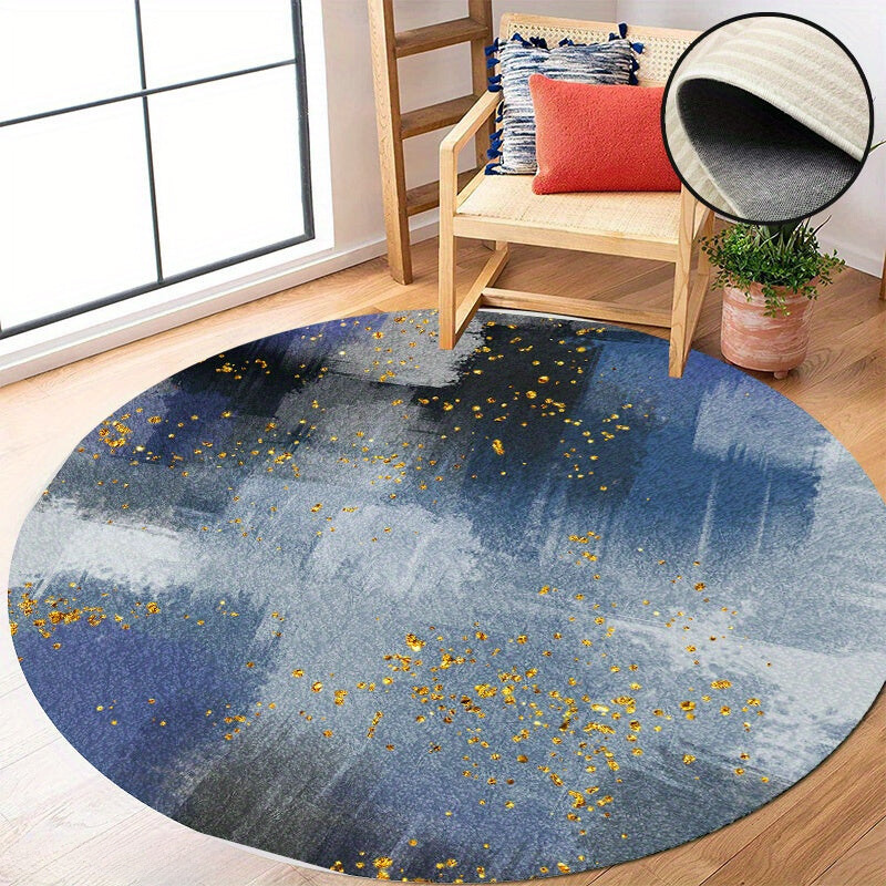 Modern Abstract Boho Ronde Vloerkleed - Antislip, Wasbaar, Perfect voor Slaapkamer, Badkamer en Keuken