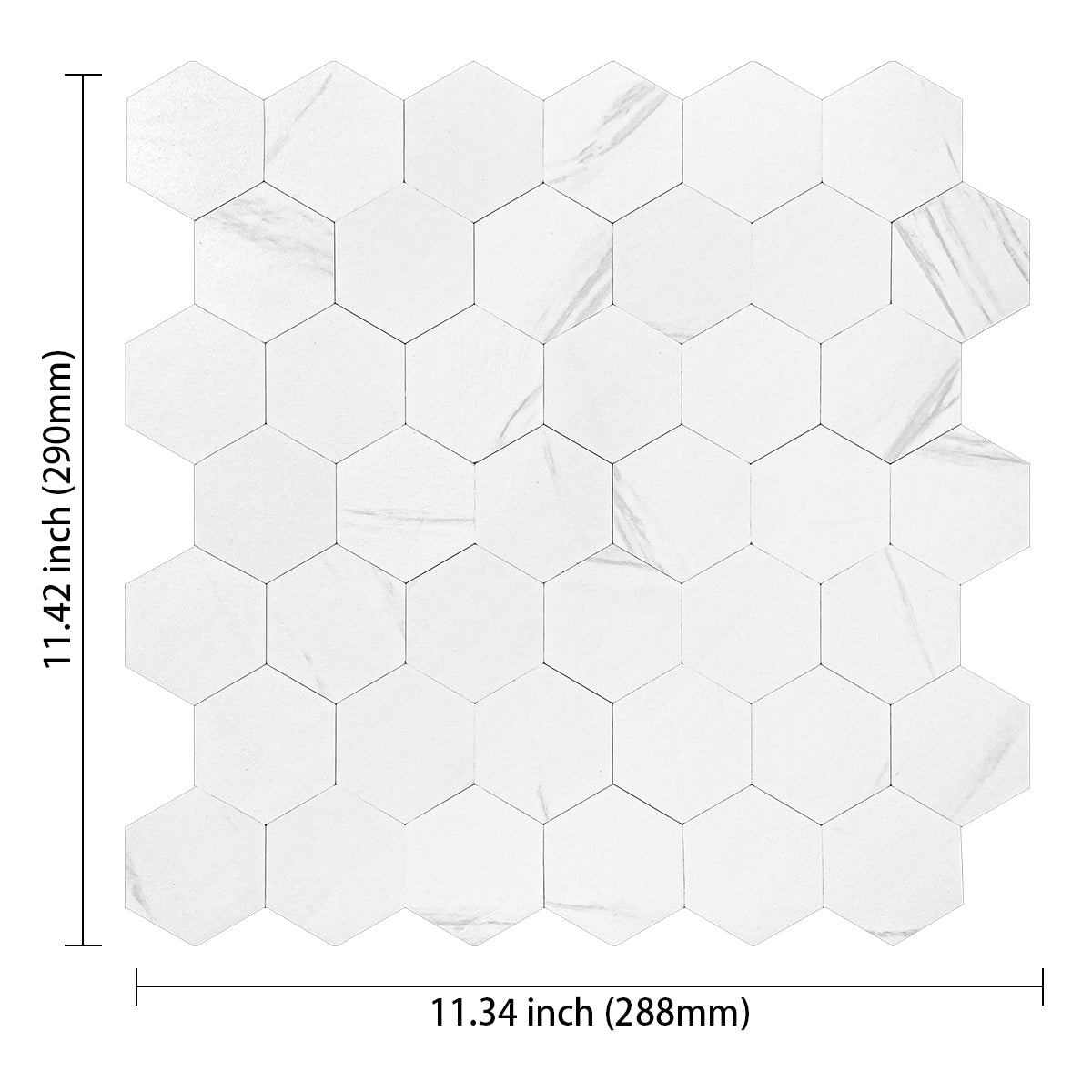 Hexagon Peel and Stick Wandtegels